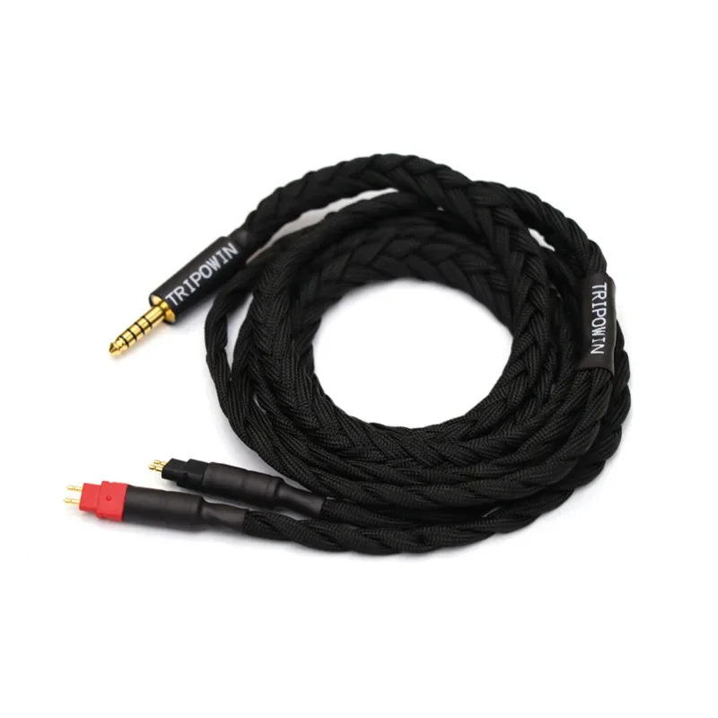 Tripowin GranVia 26AWG 36 fios x 4 núcleos cabo de substituição de fone de ouvido feito à mão para HD650 H660S HD600