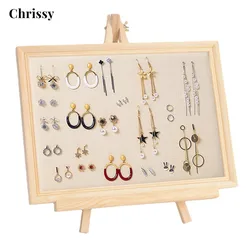 Earrings Display Holder Vintage Jewelry Frame Linen Pad Jewelry Display Organizer
