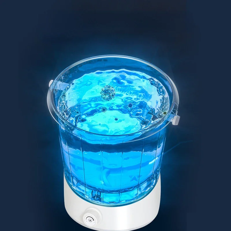 دلو منفصل مع قاعدة غسالة صغيرة المنزل مريحة التنظيف شبه التلقائي الملابس الداخلية دلو واحد المحمولة غسالة