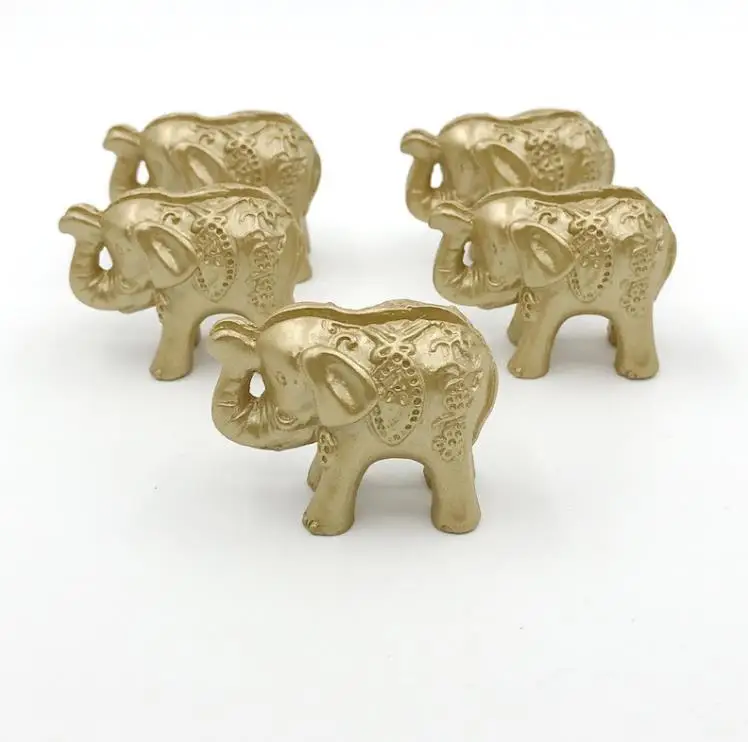 100pcs Lucky Gold Elephant Place Card Holders/Table Name Holder Wedding Centerpiece Golden Themed Party Favors ni360