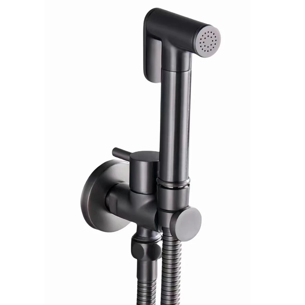 Toilet Bidet Spuitmond & Slang & Ondersteuningset Geborsteld Rosegoud Handdouche Bidetkraan Douchekop