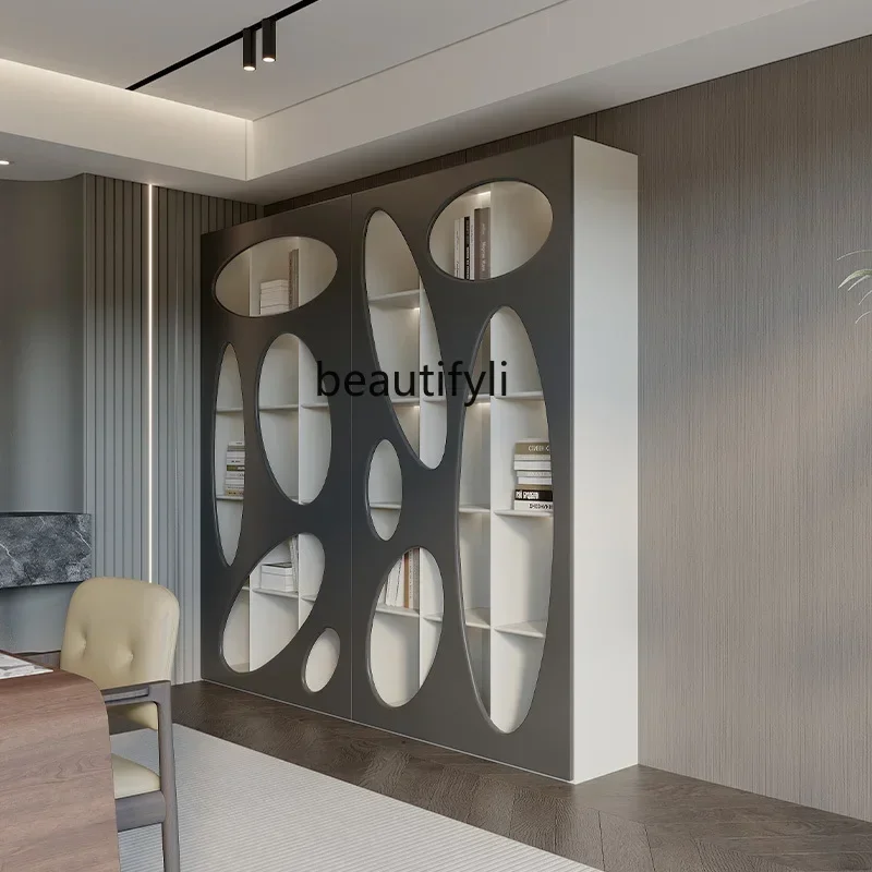 

Итальянский минималистичный учебный книжный шкаф из цельного дерева, современная простая легкая роскошная книжная полка для виллы Y1Q