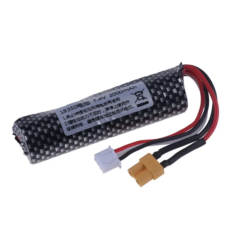 18350 7.4V 2000mAh Soft Bullet Gun Lithium Battery  Jinming Lehui Renxiang Modified Toy Accessories