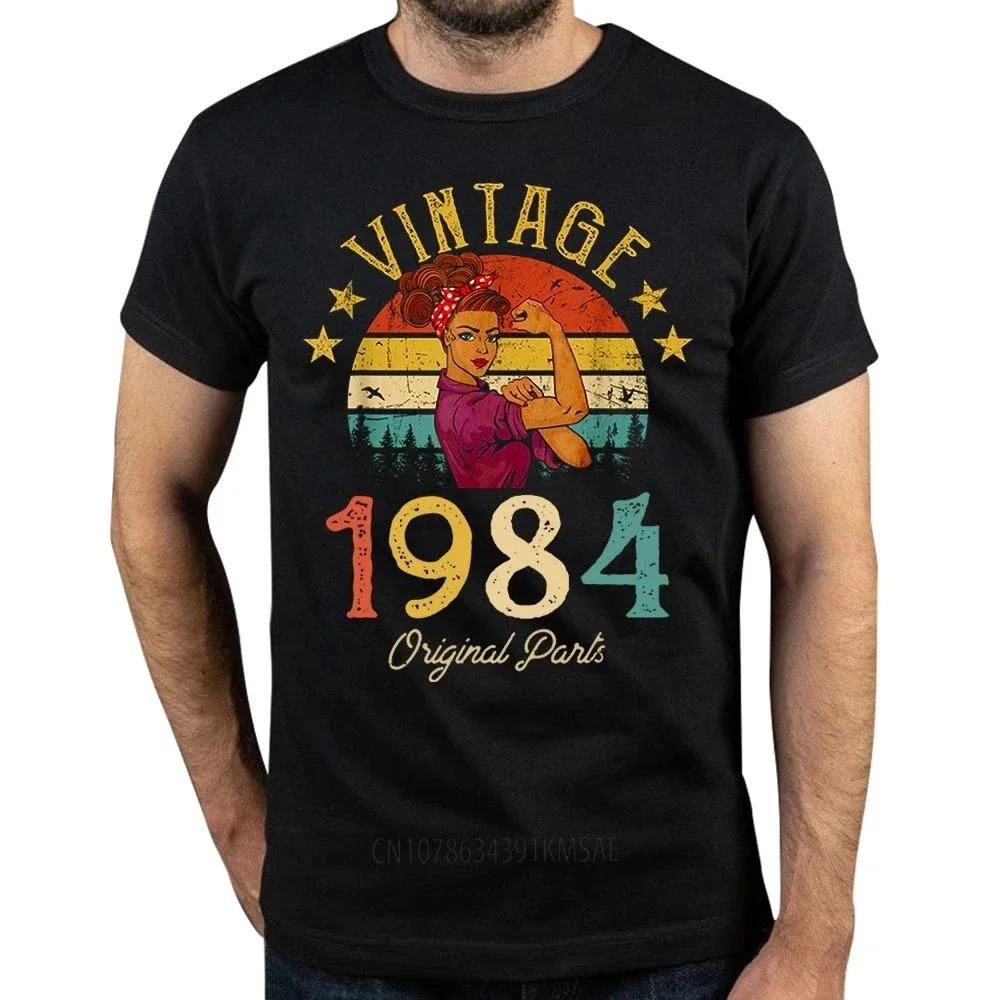 Vintage 1984 Limited Edition Retro Mens T-Shirt Funny 40th Birthday O Neck Shirt Fashion Print Casual Short Sleeve Male Tops