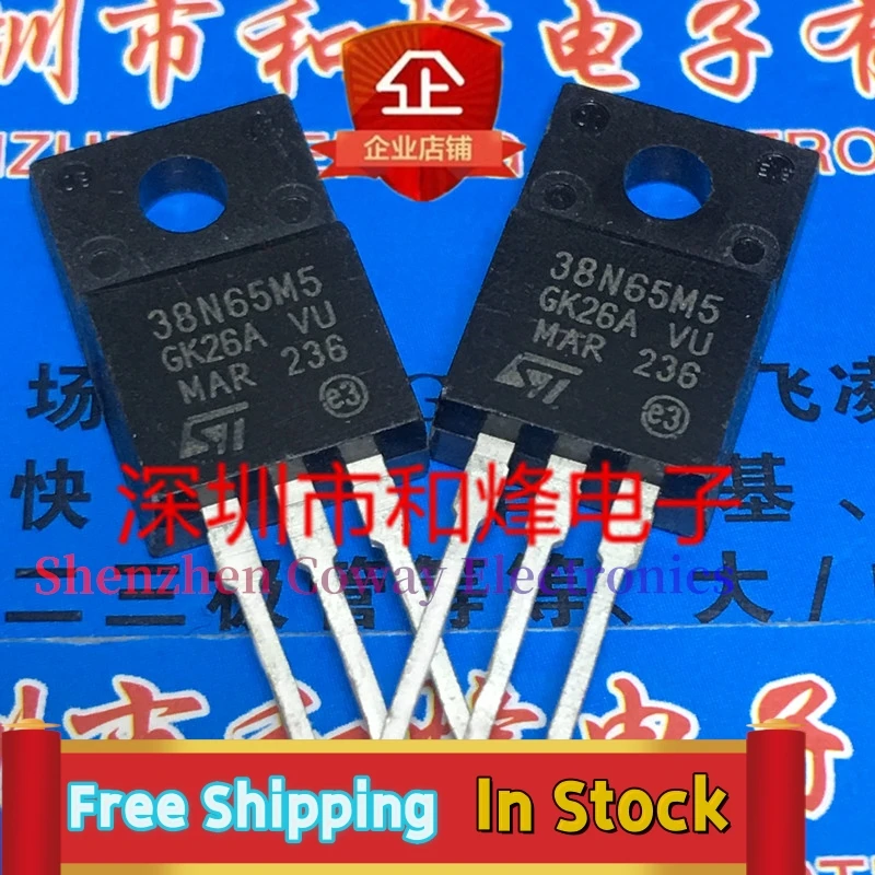 10PCS-30PCS  STF38N65M5  38N65M5  TO-220F 650V 19A  In Stock Fast Shipping