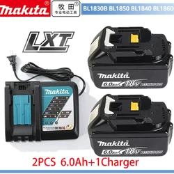 100% Original Makita Rechargeable Power Tool Battery, Replaceable LED Lithium-ion, 6.0 Ah 18V LXT BL1860B BL1860BL1850 BL1830