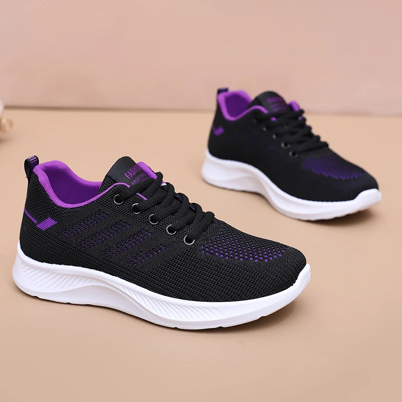 Atmungsaktive Sportschuhe aus Mesh für Damen, leichte und bequeme Sportschuhe mit weicher Sohle, Damen-Schnürschuhe für Freizeitaktivitäten und zum Laufen. – Detail 26