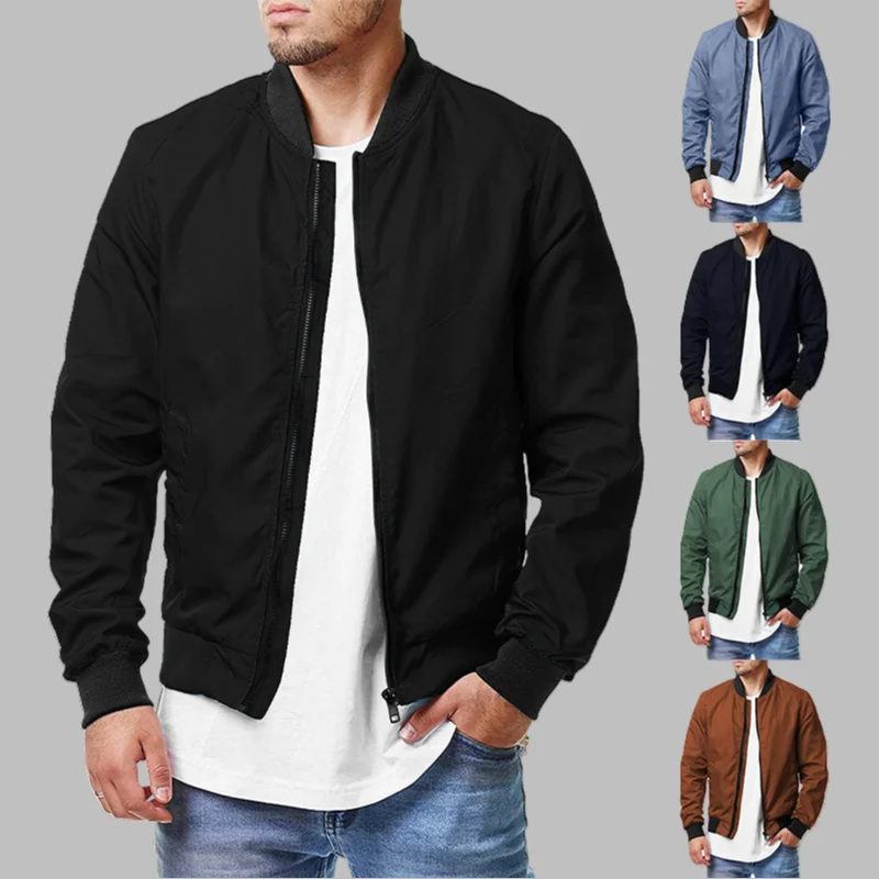 Jaqueta piloto com zíper masculina, casaco grande, moda casual, roupas para primavera e outono, novo, 5XL