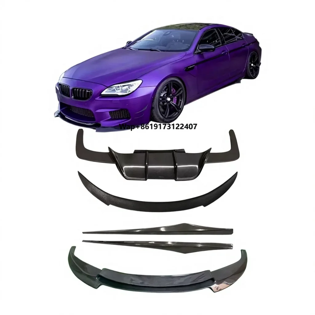 

M6 Carbon Fiber V Style Aerodynamic Kit for M6 F06 F12 F13 Upgrade V Style Kit Front Bumper Lip Side Skirt Splitter Diffuser