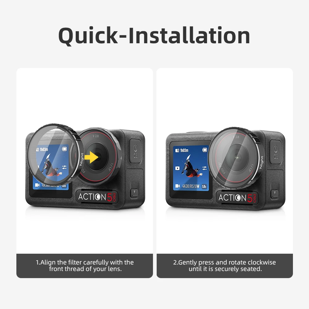 Zestaw filtrów obiektywu XFJI CPL ND8 ND16 ND32 ND64 UV Diffusion 1/4 Quick Release do DJI OSMO Action 5 Pro, akcesoria do kamery sportowej — zdjęcie produktu 5
