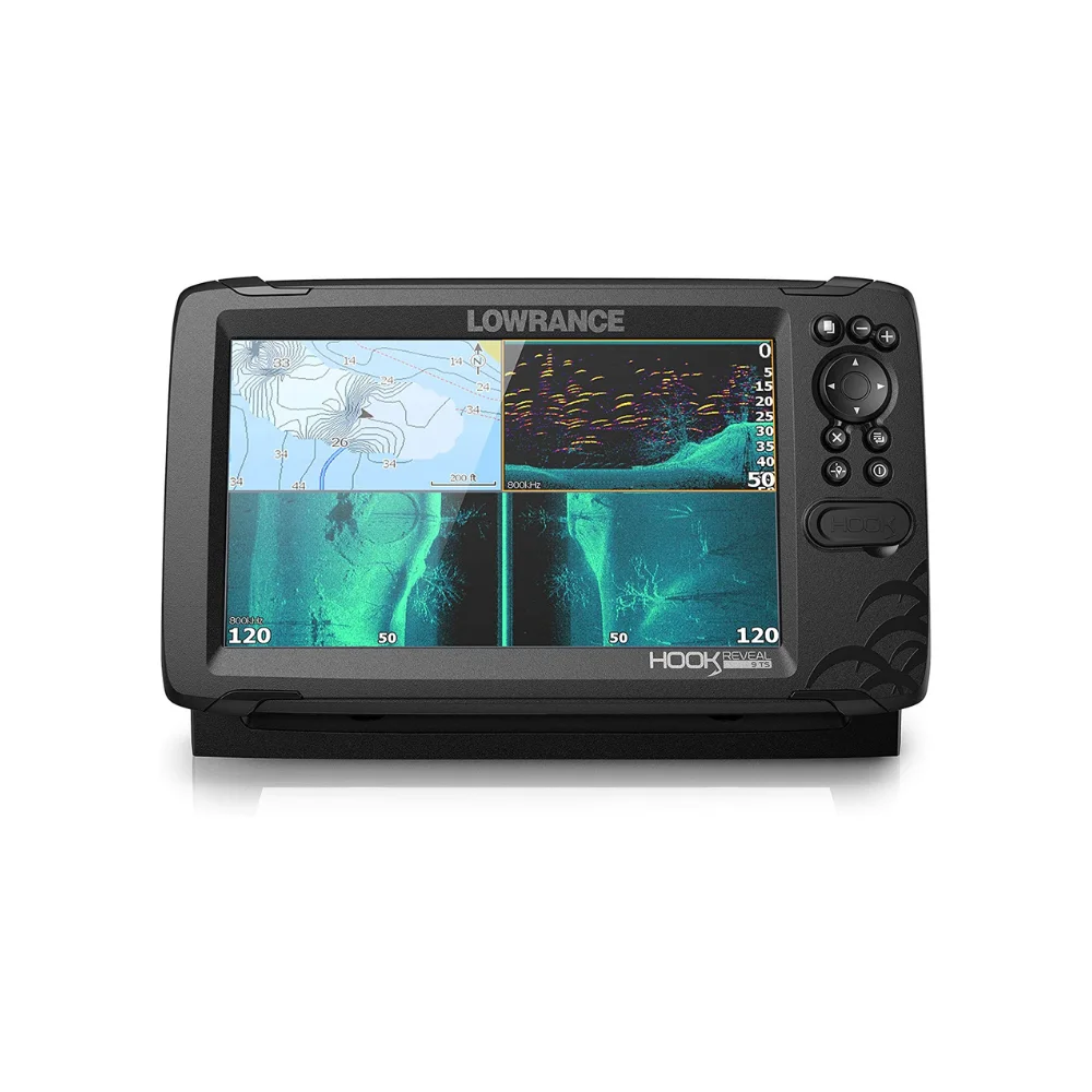 Lowrance Hook Reveal 9 Portable with 9 Inch Screen Transducer C-MAP Preloaded Map Options