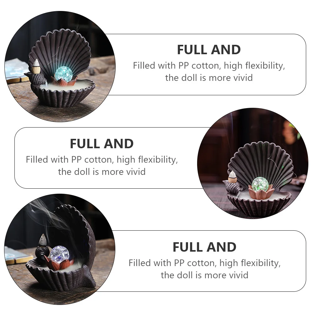 

Backflow Incense Burner Purple Clay Aromatherapy Furnace Led Lighting Desktop Decor Home Use Shell Shaped Censer Holder Creative