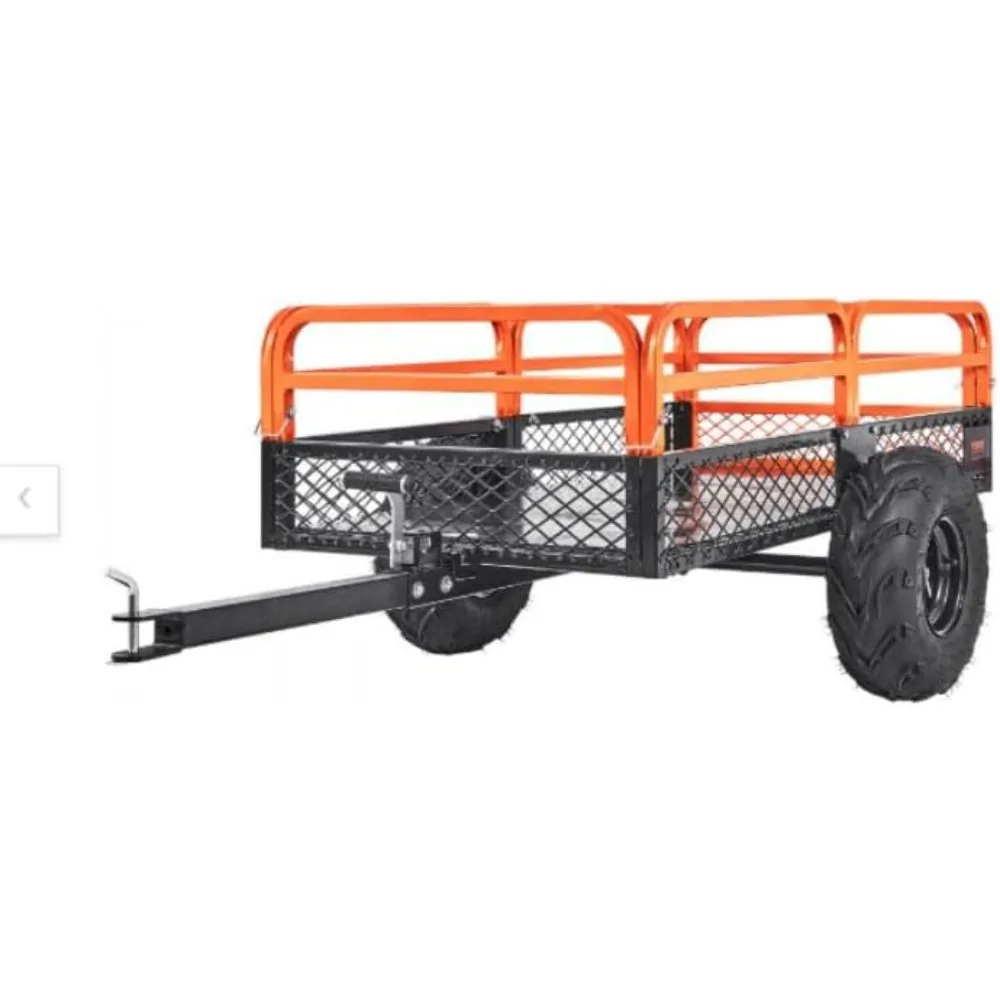 

1500 LBS Heavy Duty Steel Dump Cart, Hand Pull or Foot Pedal Dump Cart for ATV, UTV, Lawn Mowers and Tractors