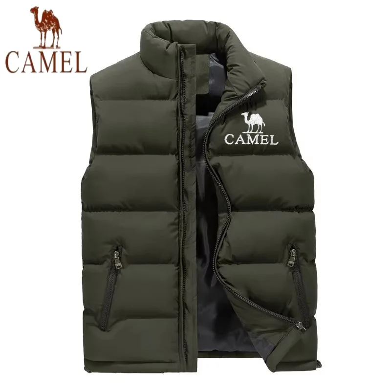 Cross border European casual men's vest, men's autumn and winter warm down cotton vest, vest, cold proof and anti cold