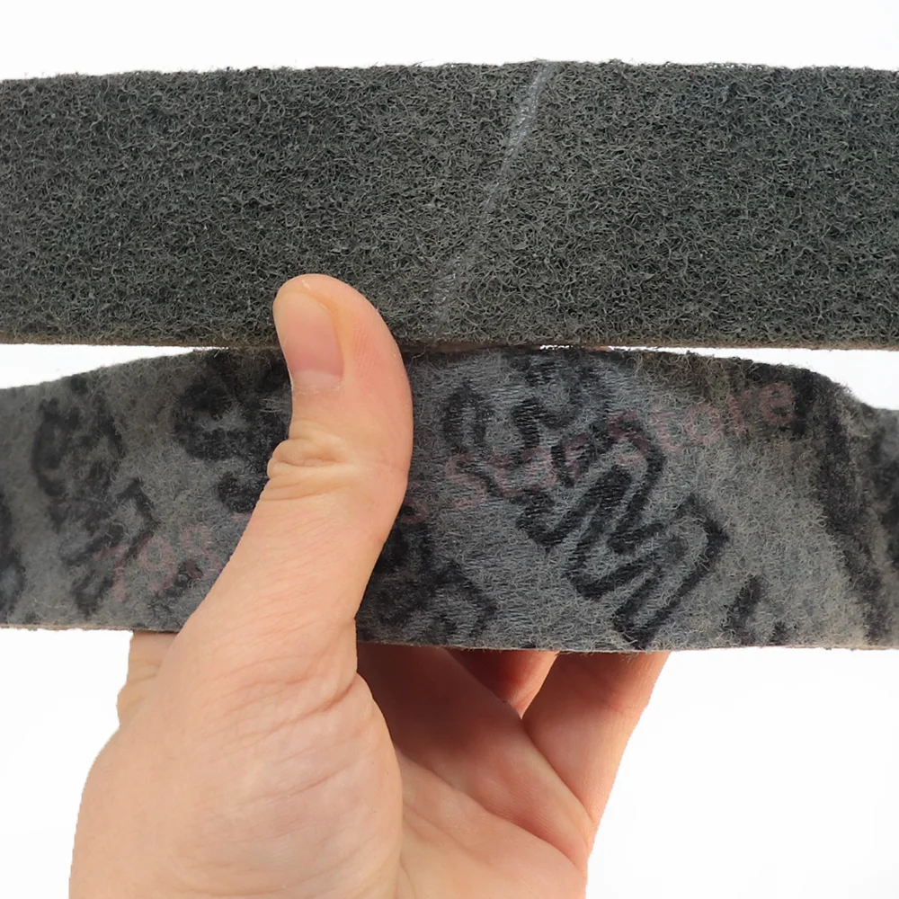 10PCS 330 * 10mm Non-woven Nylon Abrasive Sanding Belts 150-600 Grits Sanding Bands Coarse to Fine for Stainless Steel Deburring