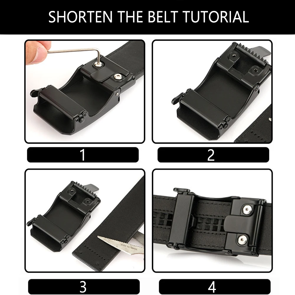 TUSHI جديد حزام رجالي التلقائي جلد طبيعي حزام فاخر من الرجال الذكور المعادن التلقائي مشبك مصمم حزام خصر عالي الجودة #6