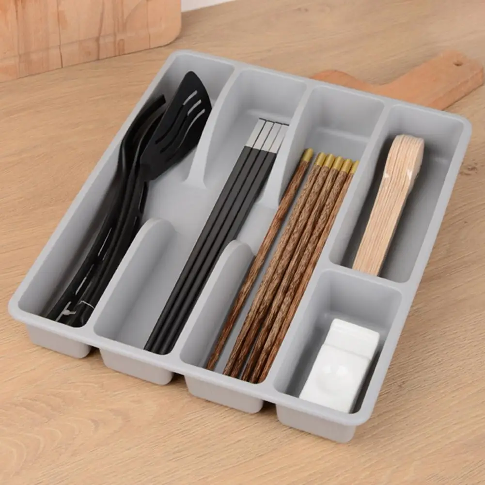 Utensil Organizer Tray Kitchen Gadget Divider Tray Capacity Cutlery Storage Box with Multi for Forks for Organization