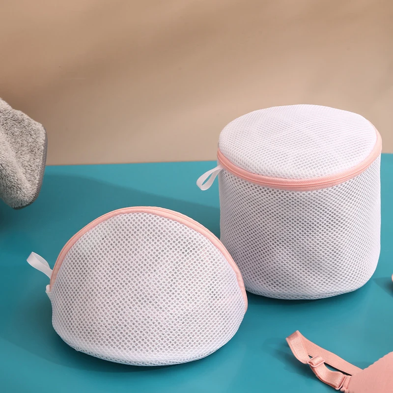 Printed Bra Laundry Bags Thicken Sandwich Fabric Bra Cylinder Storage Bag Silicone Gasket Fixed Bra Protection Washing Bag New