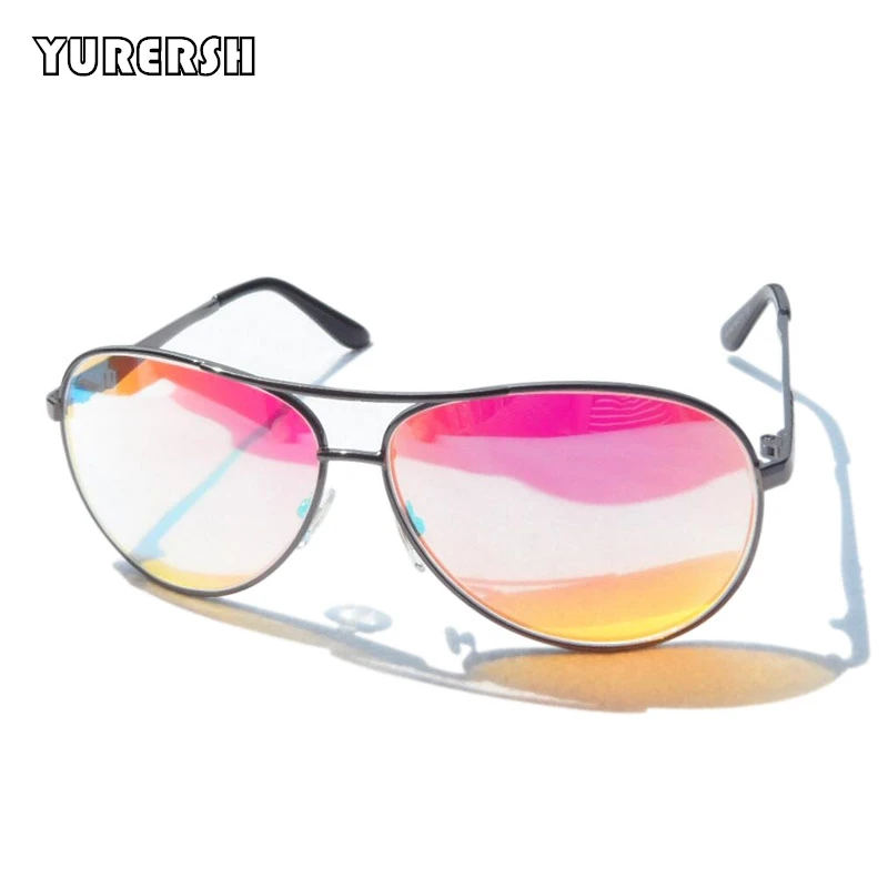 YURERSH Big Frame Coating Color Blindness Glasses Women Men Metal Driver Sunglasses Correction Red Green Colorblind Card Eyewear