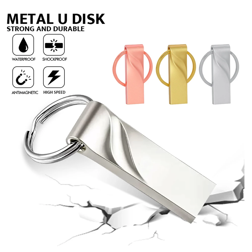 

Ручка Мини-металлический USB-накопитель Розовое золото Память Бесплатный брелок для ключей Коробка Водонепроницаемый U-диск 64 ГБ 32 ГБ Принадлежности для хранения в подарок