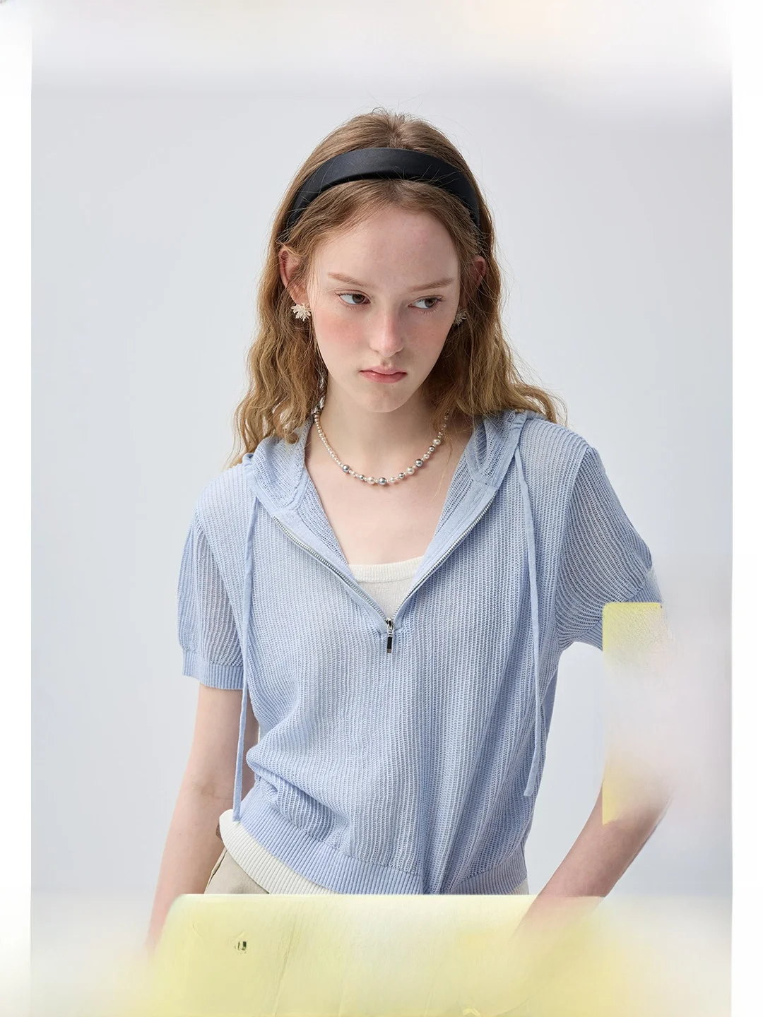 

VEGA CHANG Women's Hoodie 2026 Summer New Loose Korean Style Breathable Versatile Korean Texture Pattern Straight Tube Type