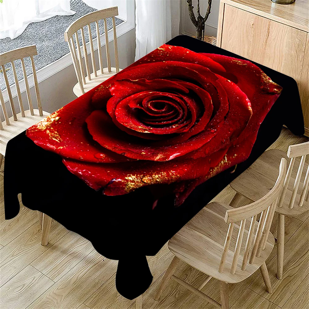 

Rectangular Tablecloth Polyester Table Cover for Indoor Dining Table, Camping, Kitchen Party Holiday Christmas Table Decorations