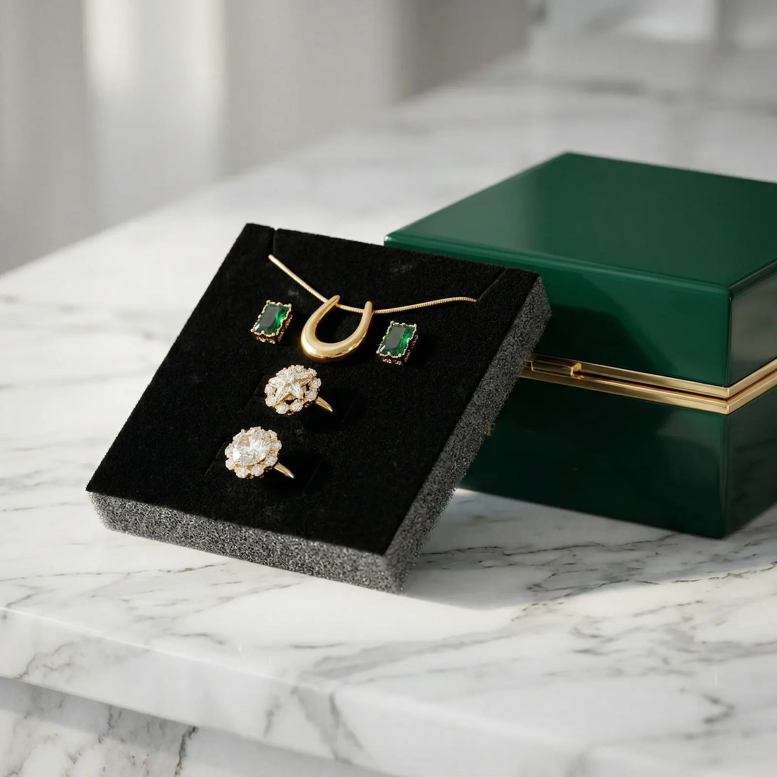 30Pcs Premium Foam Jewelry Box Insert Ring Storage Tray Necklace Organizer Earring Display Sponge Liner for Retail Cases