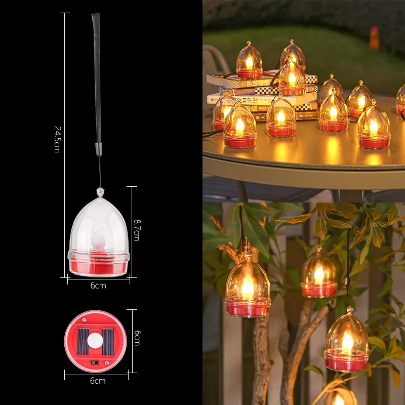 Solar Outdoor LED Decorative Lights Waterproof Outdoor Villa Garden Lights Garden Landscape Balcony Candle Lights (1/2/6Pcs)