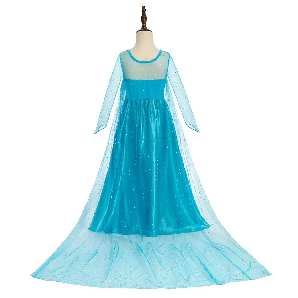 Halloween Elsa Dress for Girls Children Party Princess Costume Kids Disguise with Long Cloak Girl Snow Queen Carnival Clothes