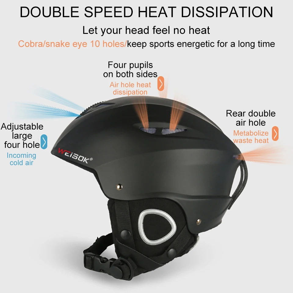 겨울 스포츠 스케이트 스케이트 보드 스노우 보드를위한 성인 남성과 여성을위한 전문 PC + EPS 스키 헬멧