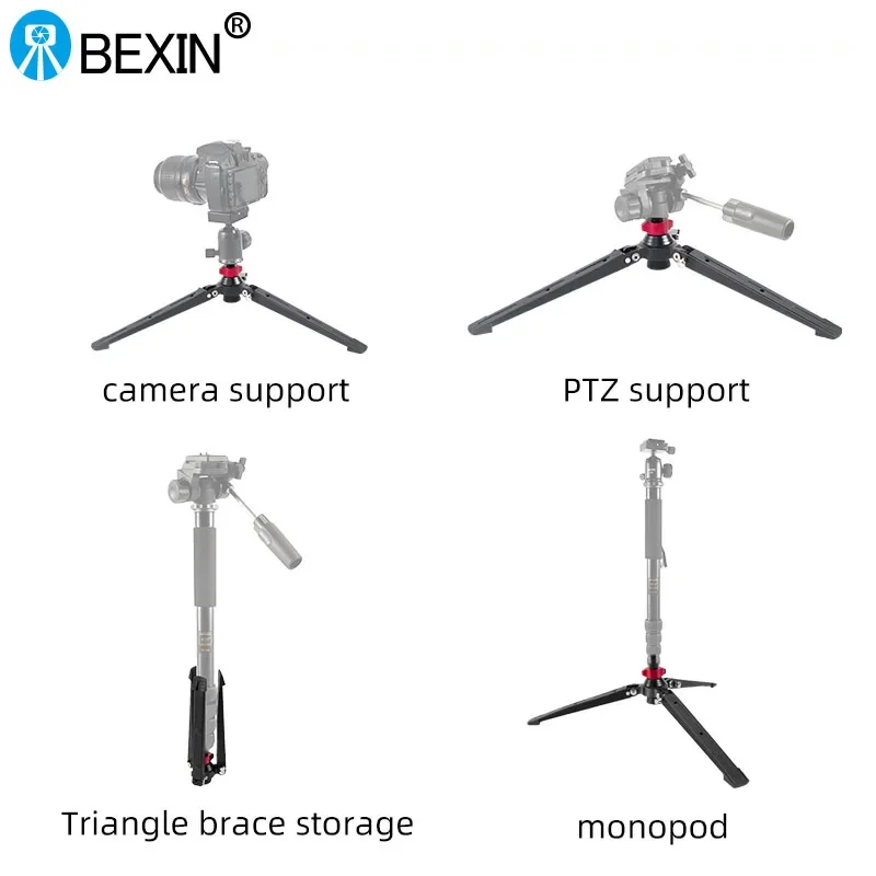 Tripod Support Bracket SLR Camera Bracket Mini Desktop Photography Tripod Base 3/8 Inch Adapter Monopod Aluminum Alloy Bracket