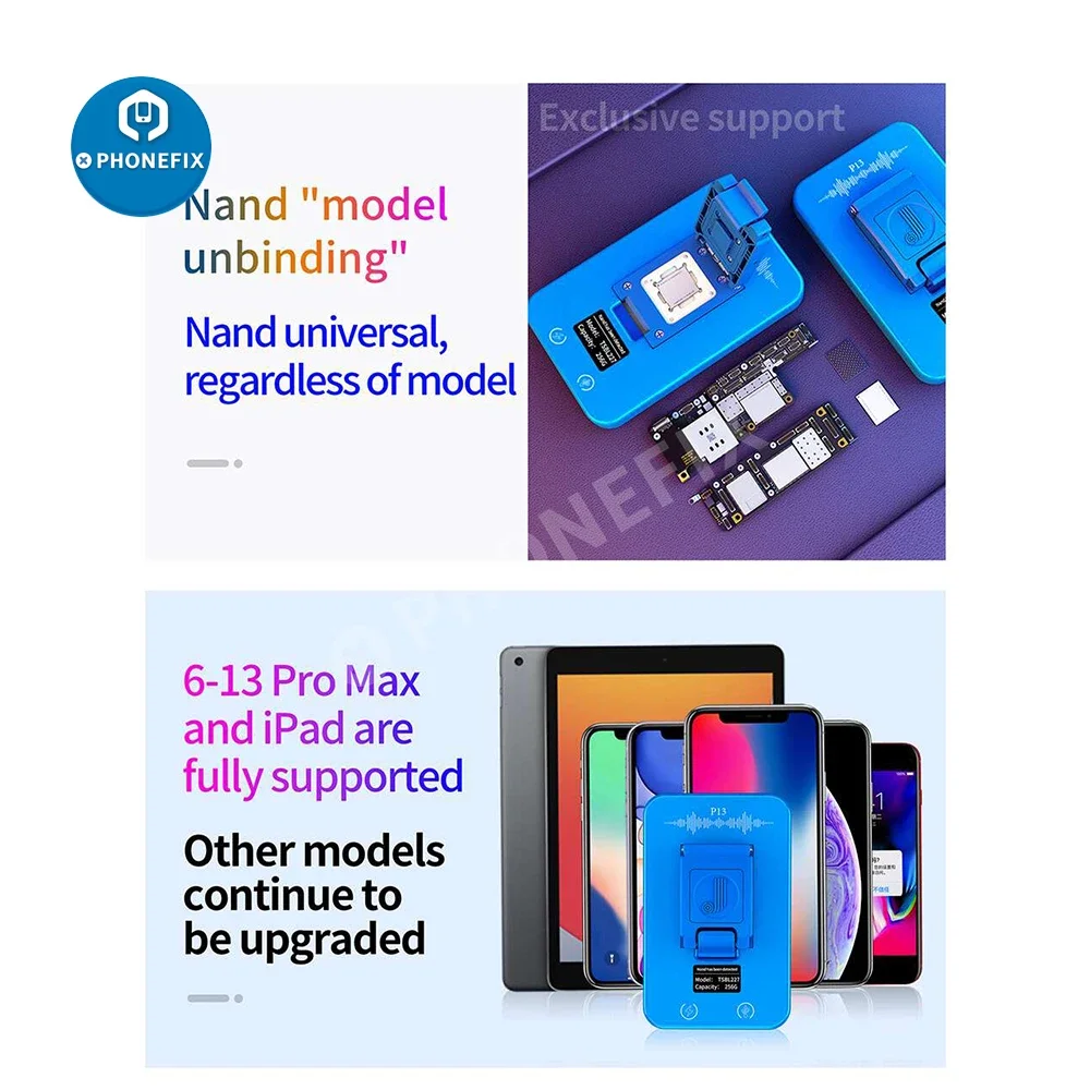 JC P13 iRepair P12 P11 ibox 2 PCIE NAND Hard Disk Programmer One Key Enter DFU Purple Screen for iPhone 5S-13 promax Unbind WIFI