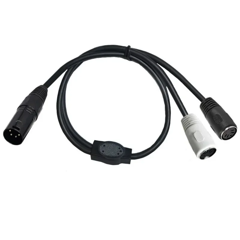 

One point and two XLR Kanon male 4P to 2 DIN5P female hole audio synthesizer organ electronic piano guitar cable