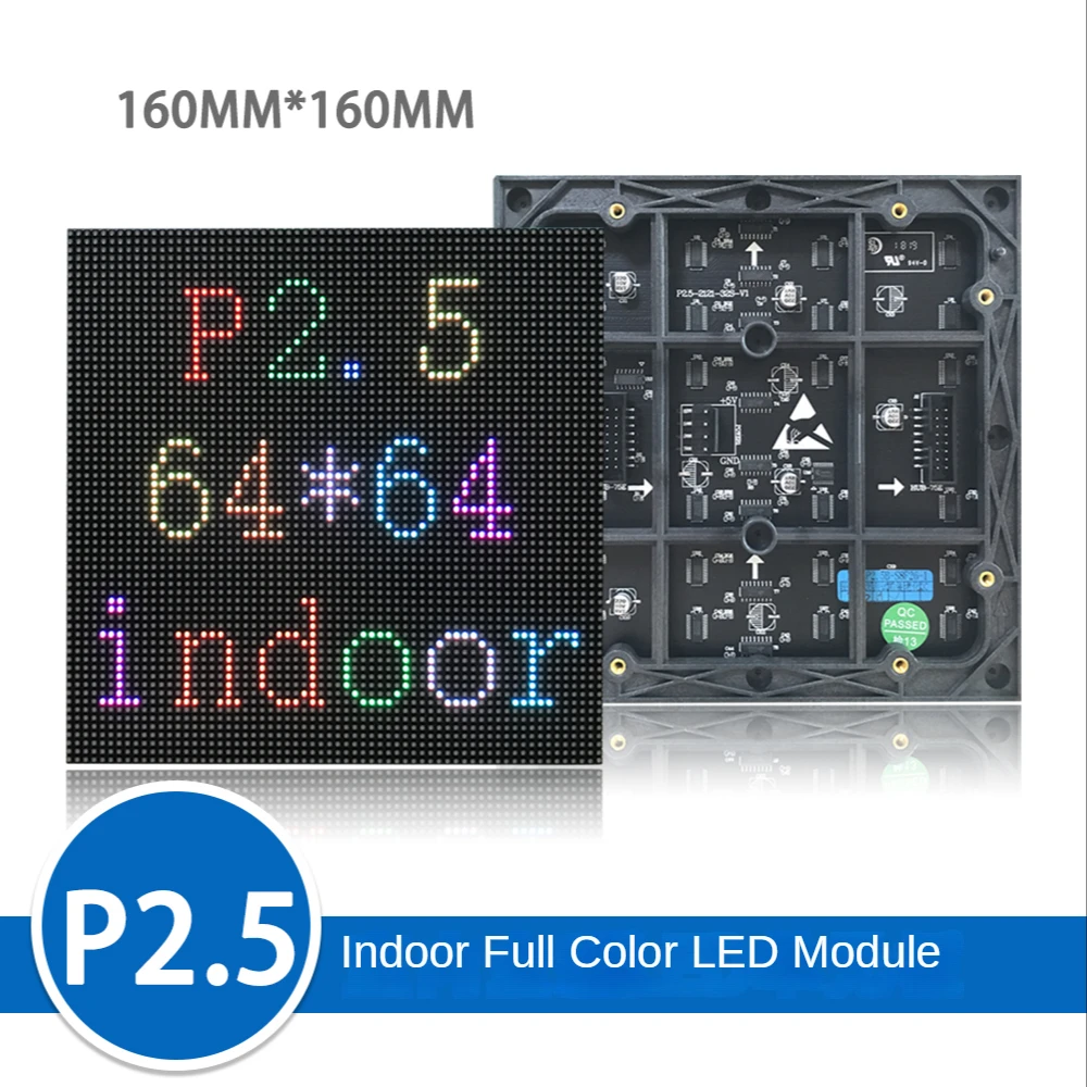 P2.5 LED screen panel module 160*160mm 64*64 pixels 1/32 Scan Indoor 3in1 SMD RGB Full color P4 LED display panel module