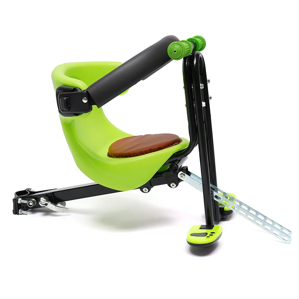 Asiento de bicicleta para niños, asiento de bicicleta montado en la parte delantera, plegable, de montaña, con pasamanos antideslizantes, máximo 30Kg de plástico