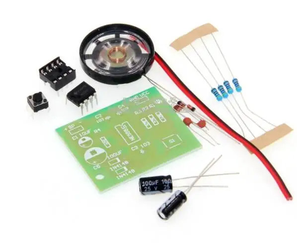 555 Ding Dong Doorbell Kit (teaching Kit | Training Kit | Electronic production) Simulation Ding Bucket Doorbell Module Board