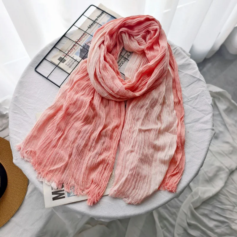New arrival japanese and korean artsy style stripes scarf spring & fall thin women's shawl color matching double-sided mori