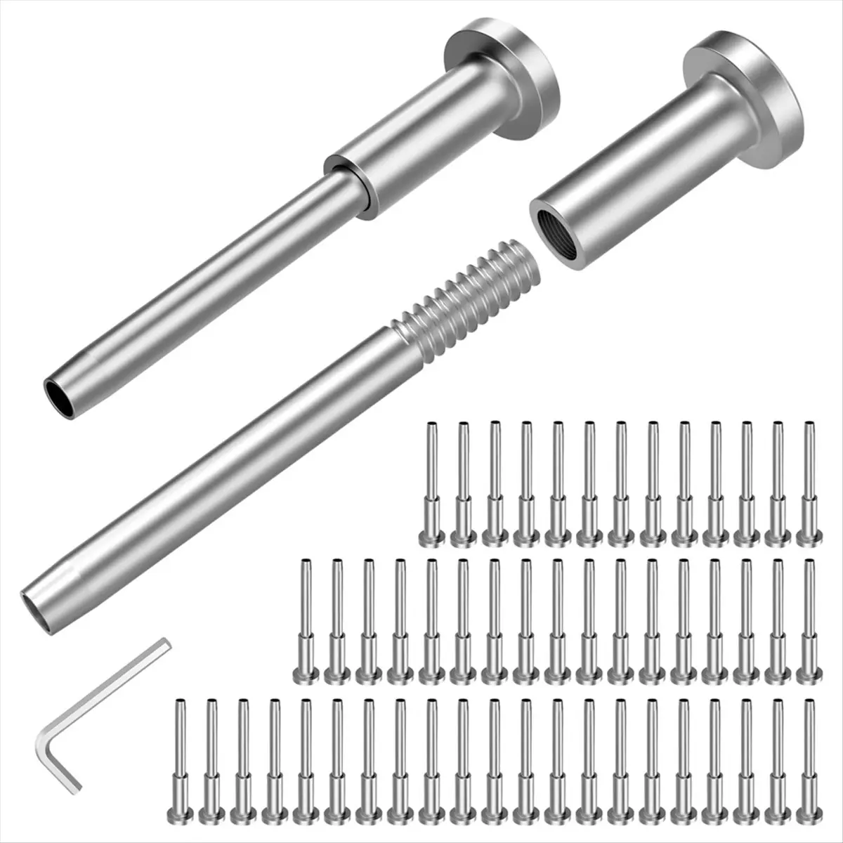 REST 50-Pack Cable Railing Kit, 1/8In Cable Railing Tensioner Receiver for 2x2In Wood/Metal Posts