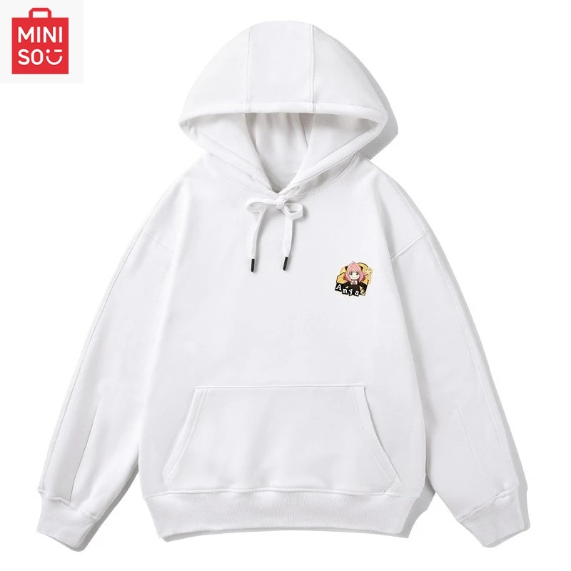

MINISO co-branded SPY×FAMILY Anya Forger print hoodie, loose cartoon, multi-functional, casual and cute girl