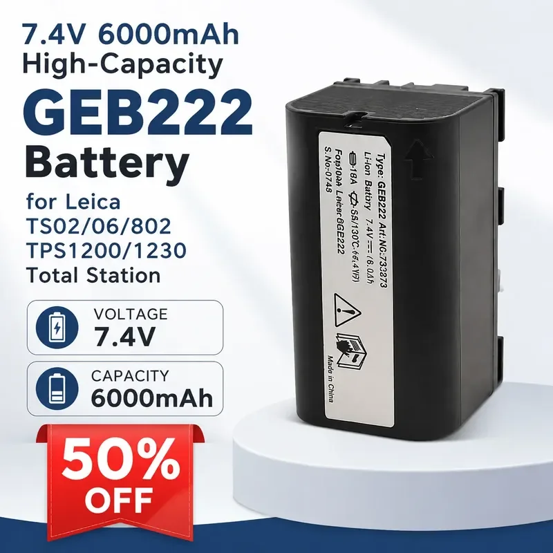 

7.4V 6000mAh High-Capacity GEB222 Battery for Leica TS02/06/802 TPS1200/1230 Total Station