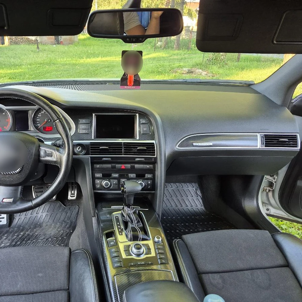 

For Audi A6 C6 2005-2011 Interior Central Control Panel Door Handle 5D Carbon Fiber Stickers Decals Car styling Accessorie