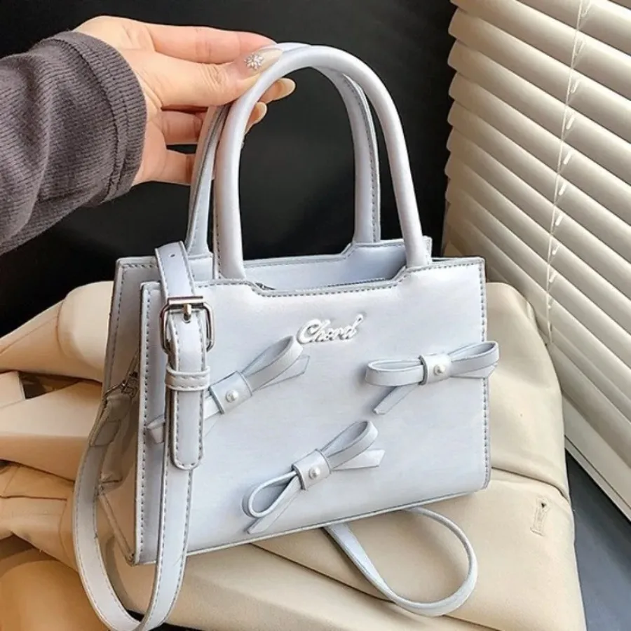 

Корейская версия высококачественной модной сумки через плечо, новая минималистичная маленькая квадратная сумка, маленькая сумка через плечо с бантом-бабочкой