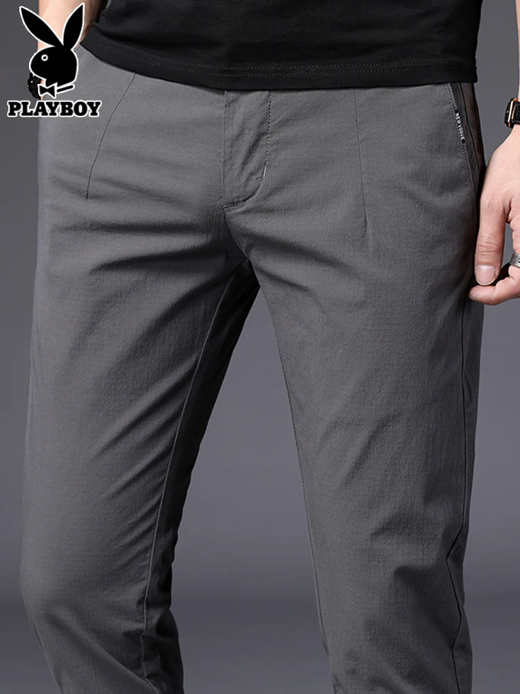 

Повседневные брюки для мужчин: модные, универсальные, приталенные, длинные, из смесового хлопка, удобные и дышащие.