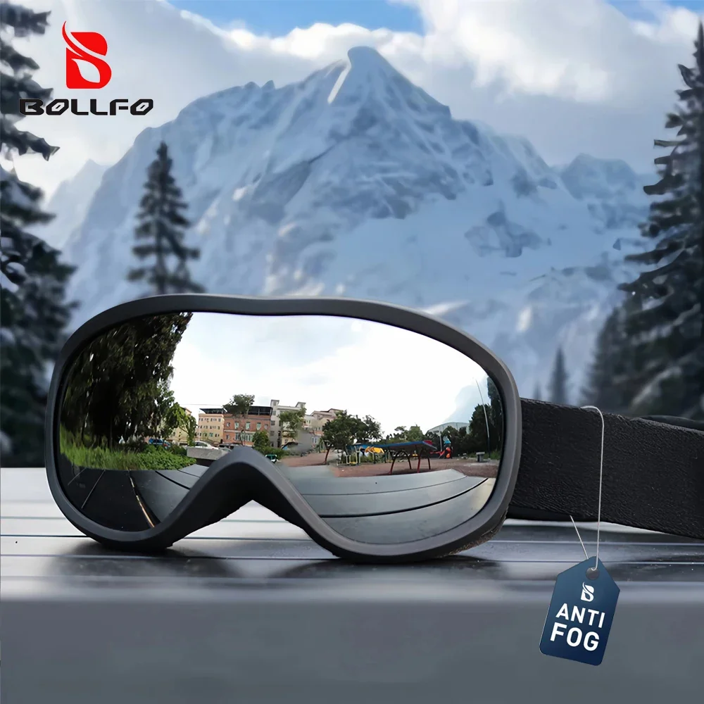

Лыжные очки BOLLFO для мужчин и женщин, молодежные лыжные очки для снегохода с двойными линзами, противотуманные очки с защитой от ультрафиолета OTG, снежные очки