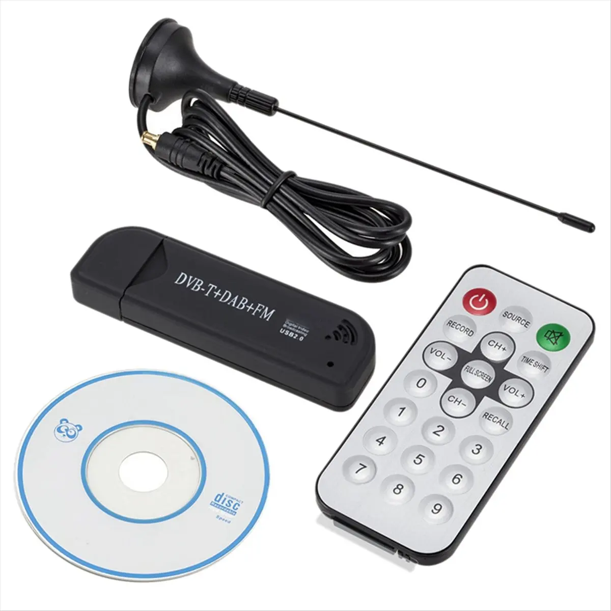 A14G USB2.0 FM SDR Dongle Digital TV Tuner Stick Receiver for Real-Time Recording and Playback