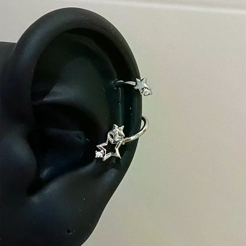 1PC Star Surround Planet Spiral Ear Bone Nail For Women New Fashion Silver Color Earrings Accessories