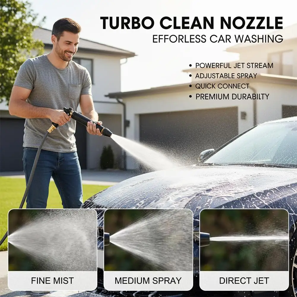 High-Pressure Wash Water Gun Nozzles For Car Washing Cleaning Glass Garden Watering Irrigation Spray Gun Kit Adjustable