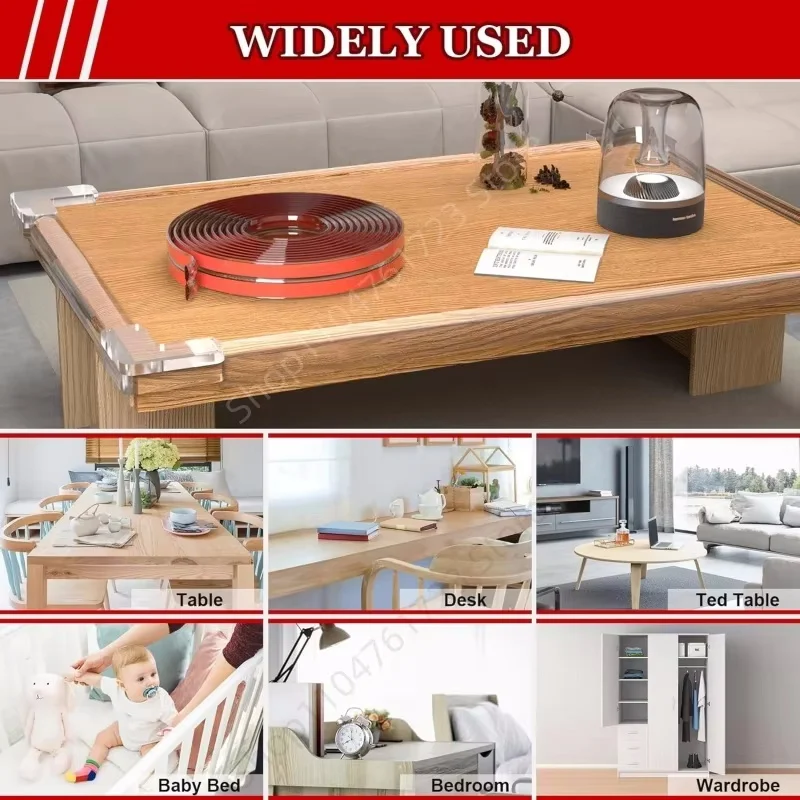 Transparent 3 Meters Table Edge Guard Furniture Corner Protector Strip Self Adhesive Kids Safety Collision Proof Soft Bumper