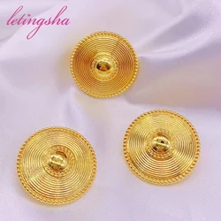 Dubai Clip Earrings Fashion Trendy Jewelry Set Luxury Gold Color Earrings African Ring Set for Women Bride Weddings Party Gift