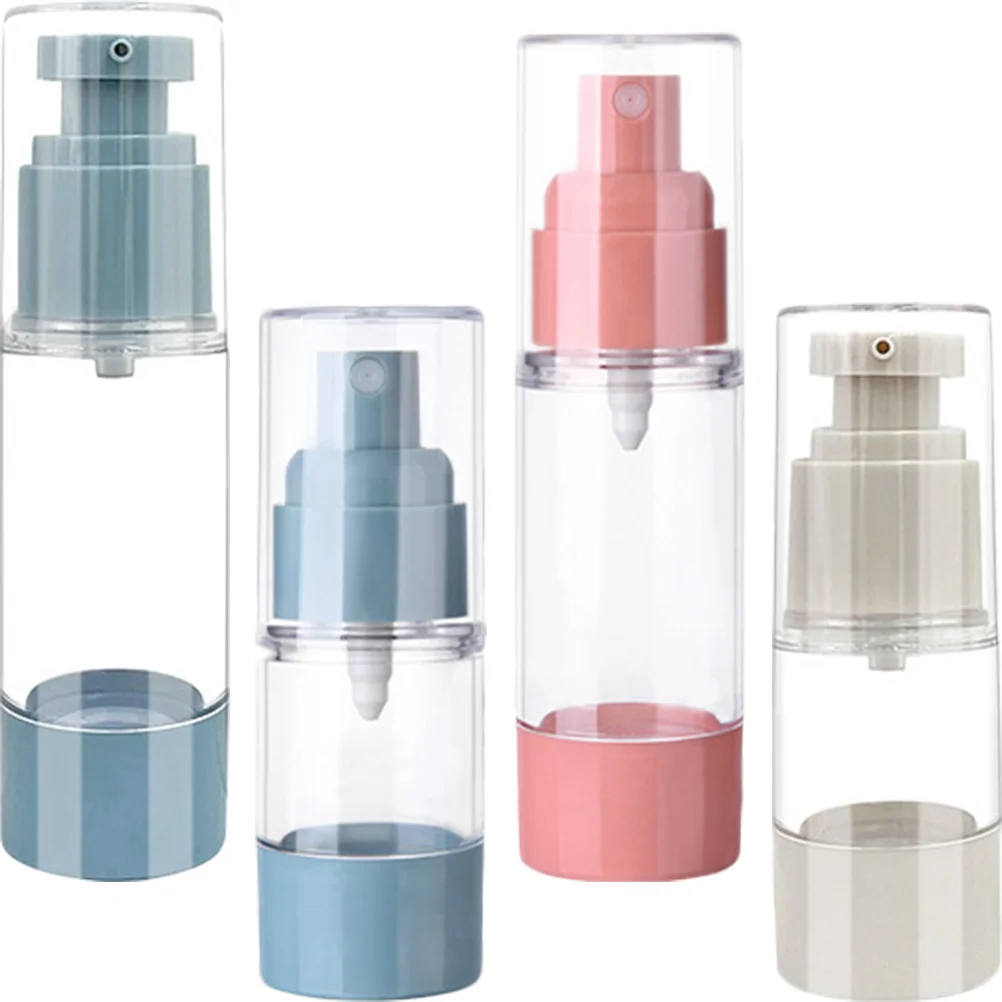 4 Pcs Vacuum Bottle Airless Lotion Dispenser Pump Container Travel Bottles Empty Emulsion Spray Mist